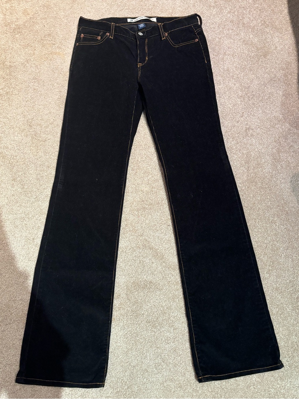 Vintage Gap Low Rise Boot Cut Velvet Jeans Black Womens 6L 32x35 Grunge
